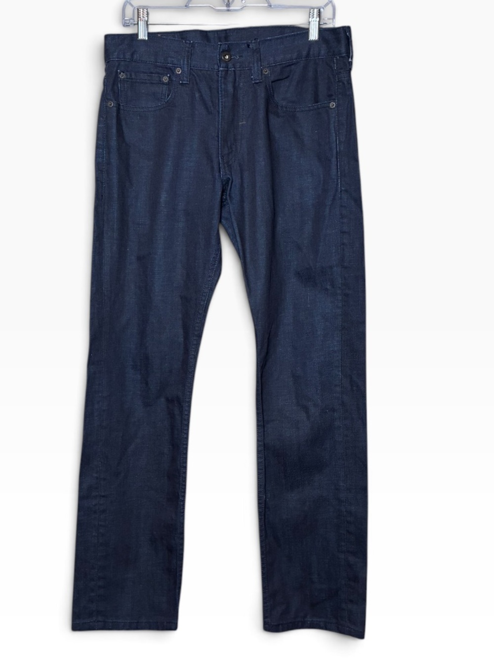 Levi’s Premium 511 Slim Waxed Coated Dark Blue Denim Jeans Size 32 x 30